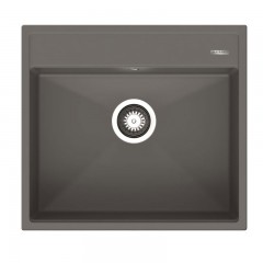 Pyramis Ithaka 1B Ένθετος Νεροχύτης από Συνθετικό Γρανίτη Μ56xΠ51cm Iron Grey